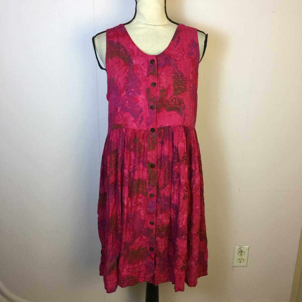 Hibiscus Collection Hawaii Sun Dress Sz S Womans Pink Purple Tropical Sleeveless